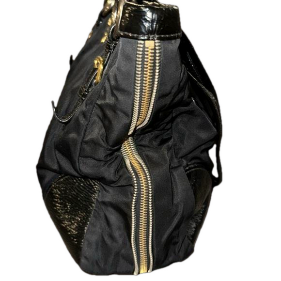 PRADA BLACK TESUTO NYLON/ PATENT LEATHER Handbag - Picture 4 of 12